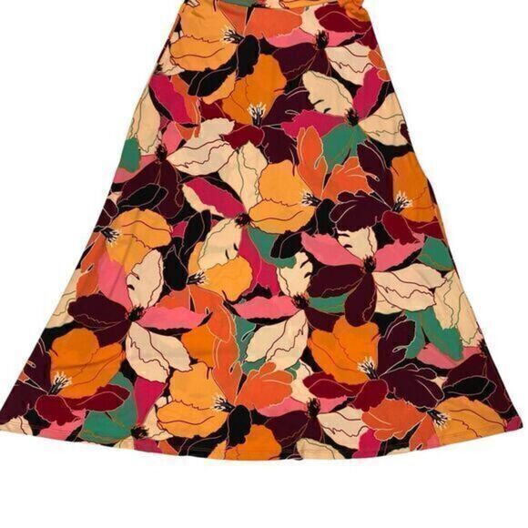 Veronica M. Maxi Skirt Womens Size XS Multicolor Geometric Tie Waistband Stretch - Picture 7 of 13